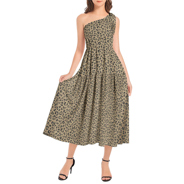 Ruffle Hem One Shoulder Midi Dress - Objet D'Art