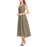Ruffle Hem One Shoulder Midi Dress - Objet D'Art
