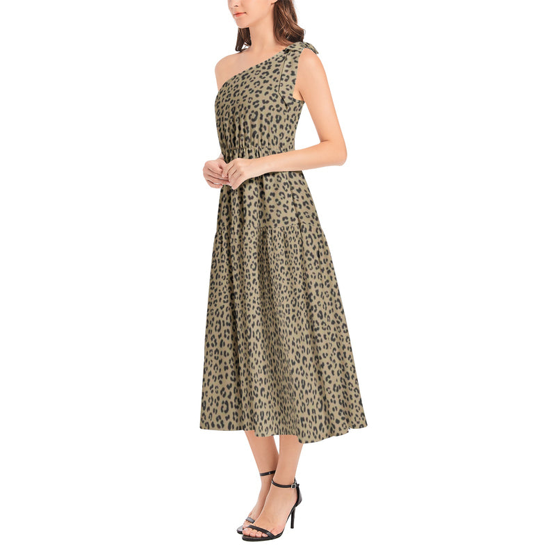 Ruffle Hem One Shoulder Midi Dress - Objet D'Art