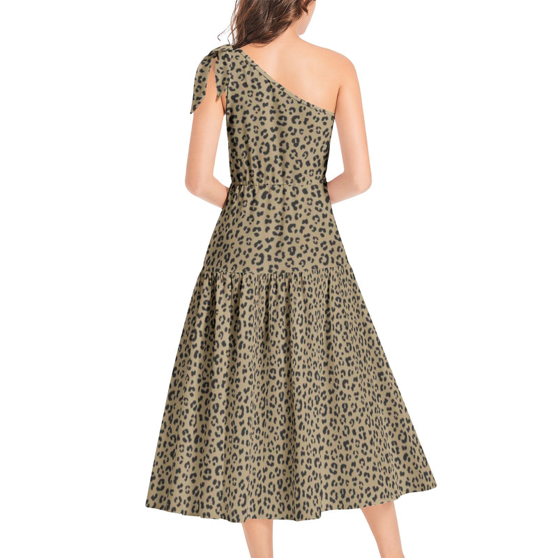 Ruffle Hem One Shoulder Midi Dress - Objet D'Art