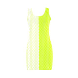 neon green hex white print 5 Medea Vest Dress (Model D06) - Objet D'Art