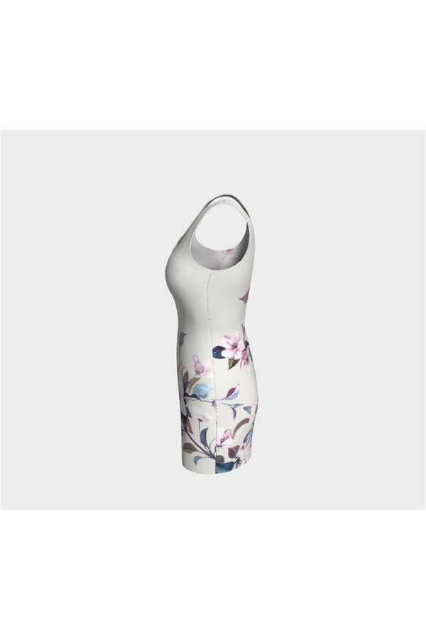 Floral Bodycon Dress in Cream - Objet D'Art