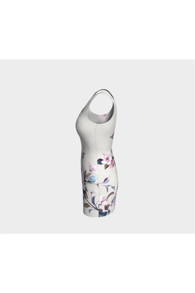 Floral Bodycon Dress in Cream - Objet D'Art