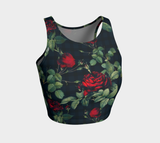 Rose Print Athletic Crop Top - Objet D'Art