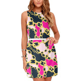 Chained Maiden fuchsia Eos Women's Sleeveless Dress (Model D01) - Objet D'Art