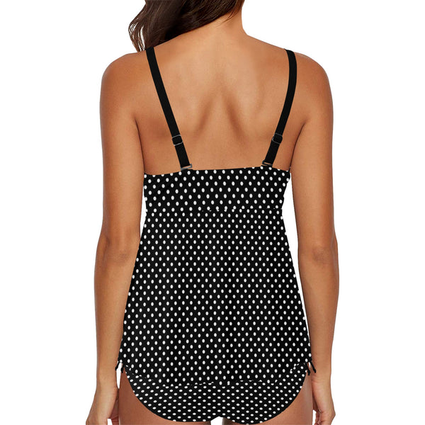 Black Chest Drawstring Swim Dress - Objet D'Art
