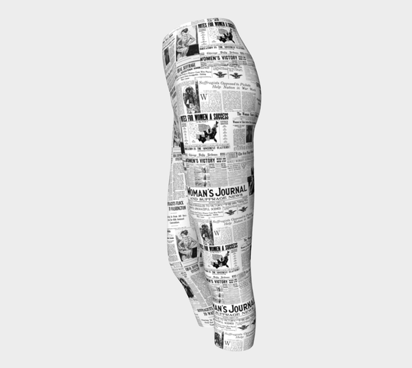 Woman's Suffrage Headlines Yoga Capris - Objet D'Art