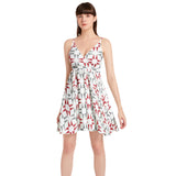 Spaghetti Strap Sleeveless Falred Hem Short Dress - Objet D'Art