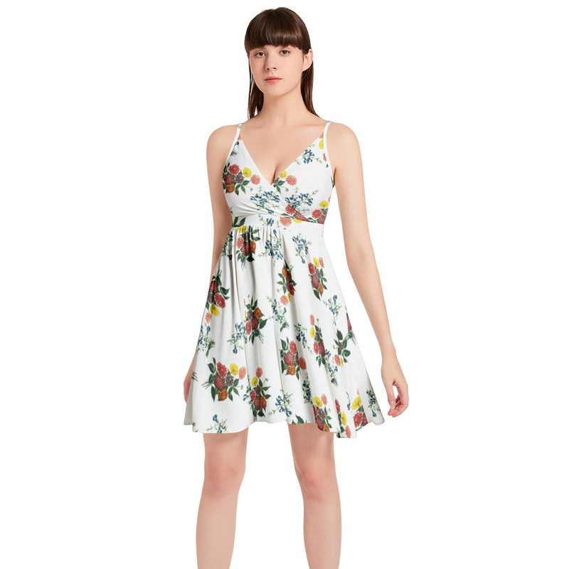 M Kemp Dahlia Spaghetti Strap Sleeveless Falred Hem Short Dress - Objet D'Art