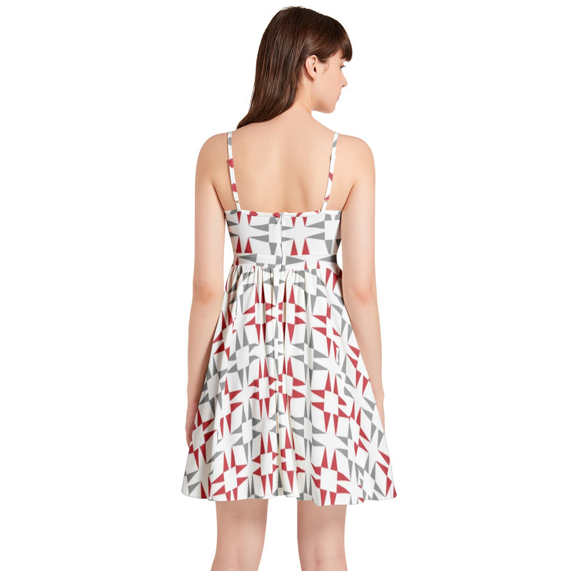 Spaghetti Strap Sleeveless Falred Hem Short Dress - Objet D'Art