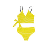 sunshine polka dots Knot Side Bikini Swimsuit (Model S37) - Objet D'Art