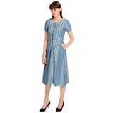 Puff Sleeve Button Through Dress - Objet D'Art