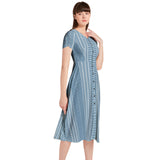 Puff Sleeve Button Through Dress - Objet D'Art