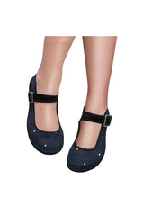 Polka Dots Mila Satin Women's Mary Jane Shoes (Model 4808) - Objet D'Art