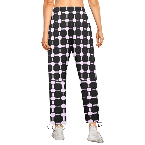 lav 3 print 3A Women's Quick Dry Cargo Sweatpants (Model L65) - Objet D'Art