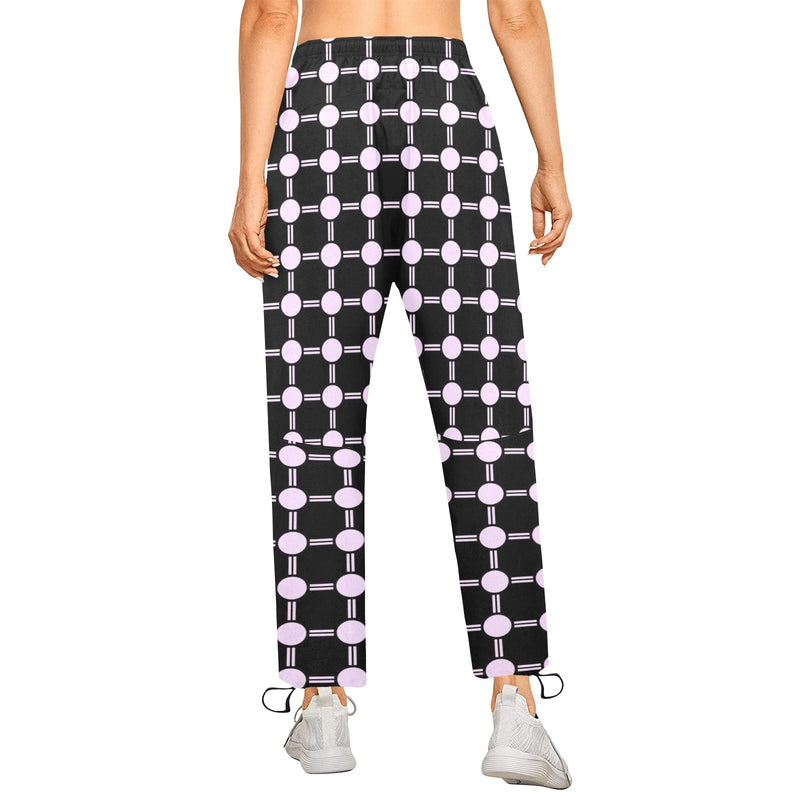 lav 3 print 3A Women's Quick Dry Cargo Sweatpants (Model L65) - Objet D'Art