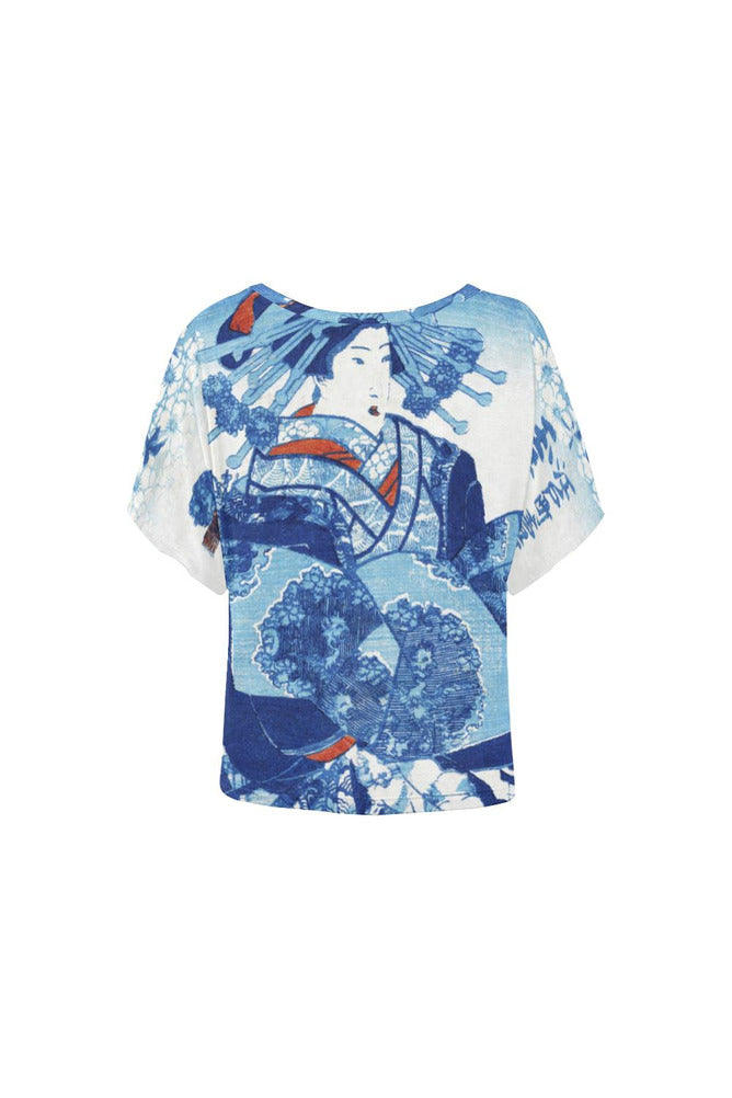 Geisha Women's Batwing-Sleeved Blouse T shirt - Objet D'Art