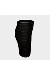 Gold Stripe on Black Fitted Skirt - Objet D'Art
