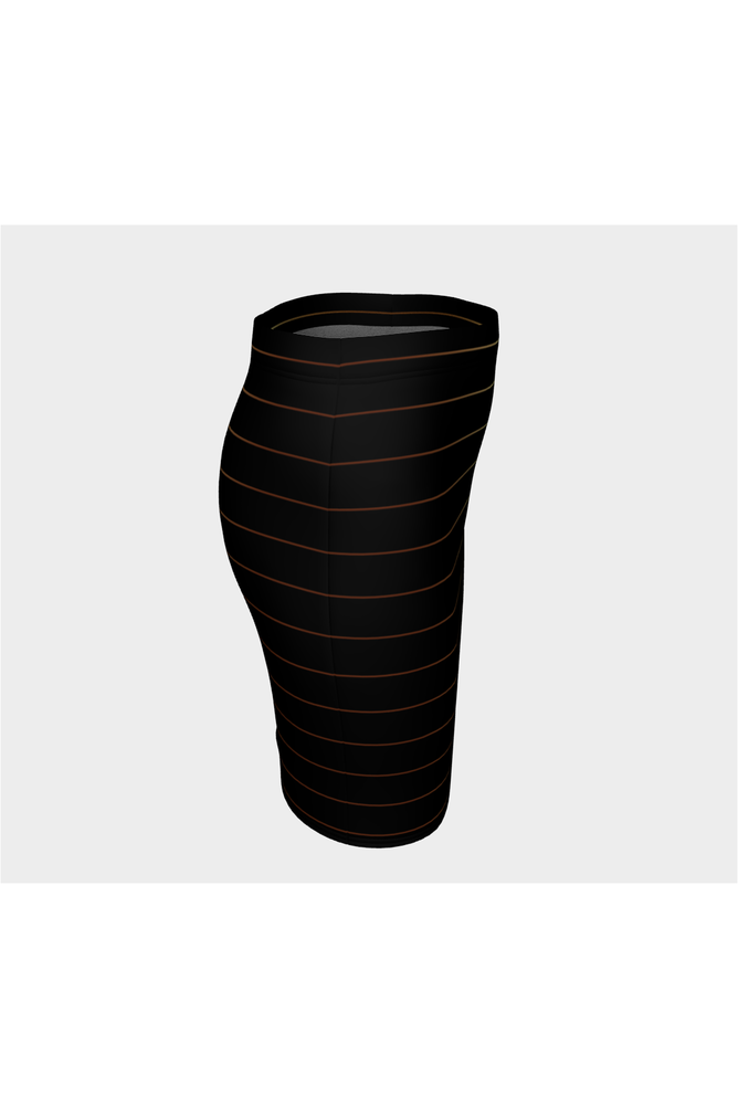 Gold Stripe on Black Fitted Skirt - Objet D'Art