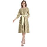 Boat Neck Belted Flared Dress - Objet D'Art