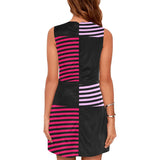 pink curve 2 bodycon Eos Women's Sleeveless Dress (Model D01) - Objet D'Art