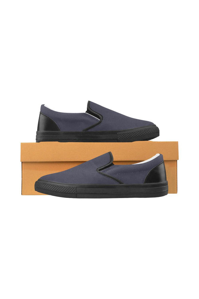 Evening Blue Men's Slip-on Canvas Shoes (Model 019) - Objet D'Art