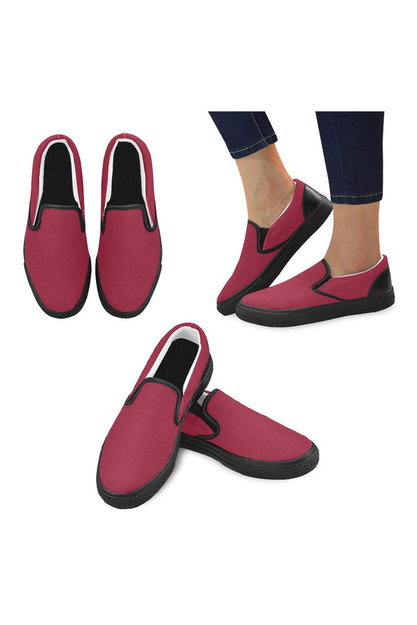 Jester red Women's Slip-on Canvas Shoes - Objet D'Art