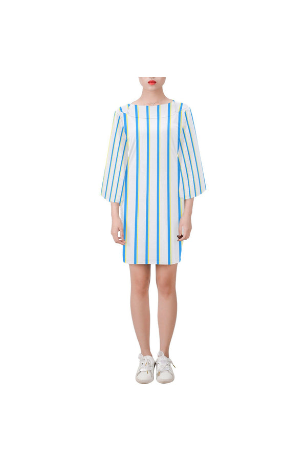 Happy Stripes Bell Sleeve Dress (Model D52) - Objet D'Art