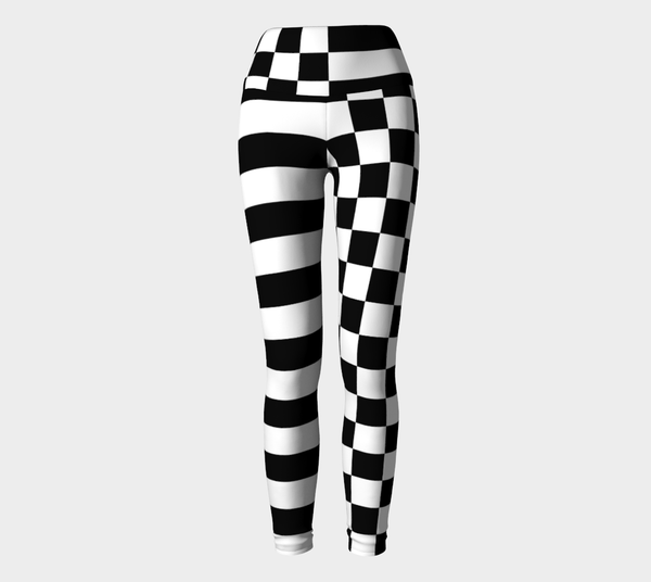Checkered and Striped Yoga Leggings - Objet D'Art