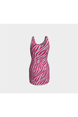 Peacock Pink Zebra Print Bodycon Dress - Objet D'Art