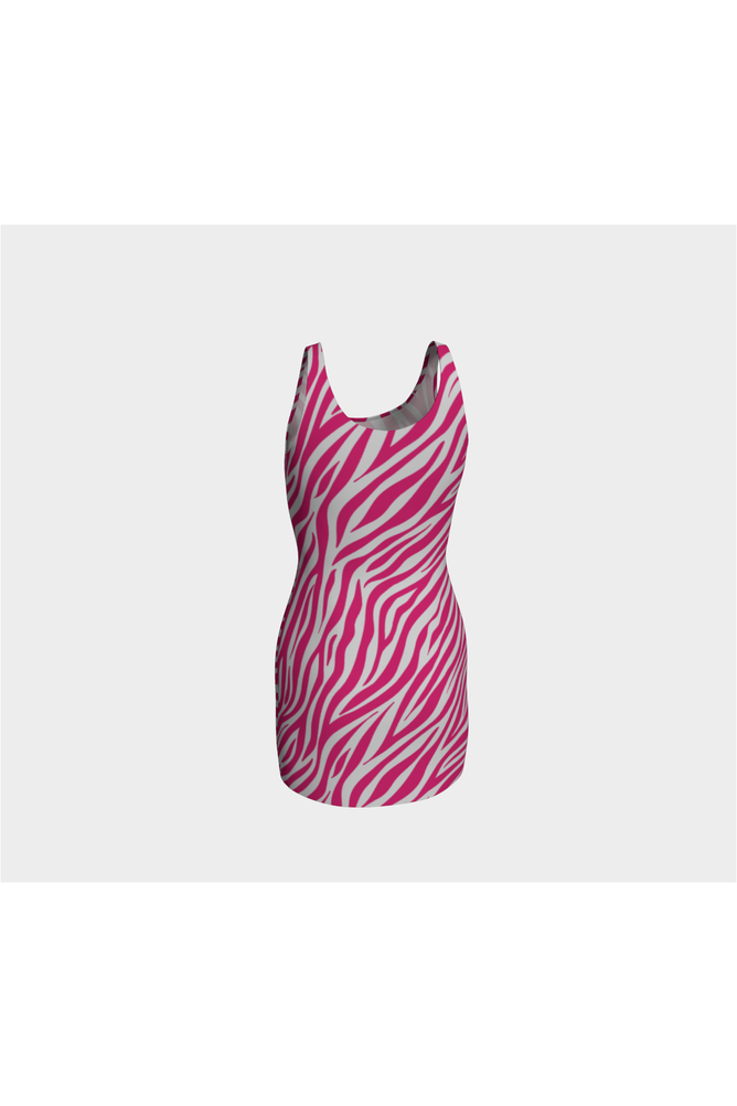 Peacock Pink Zebra Print Bodycon Dress - Objet D'Art