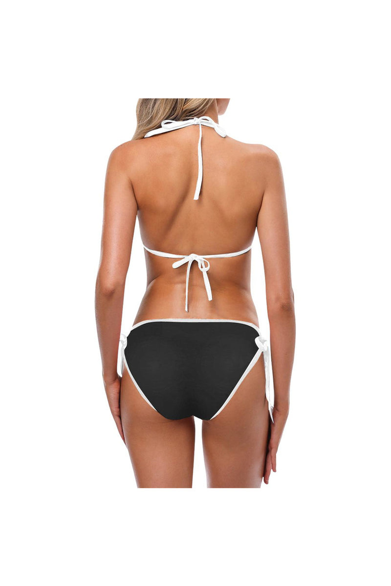 bw stripes 2 Custom Bikini Swimsuit (Model S01) - Objet D'Art