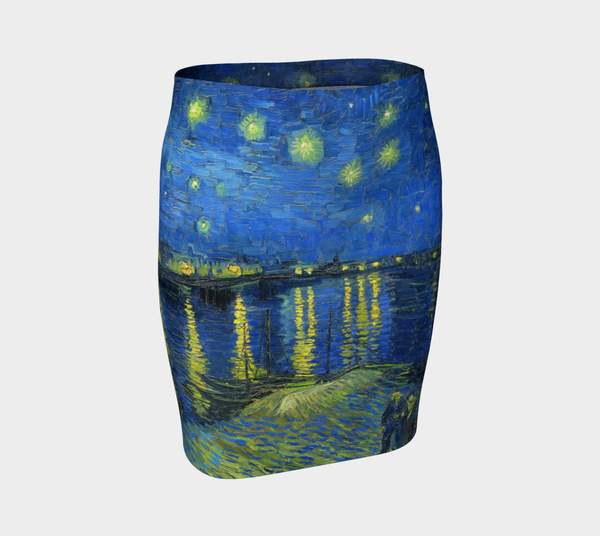 Starry Nights Over The Rhone Fitted Skirt - Objet D'Art