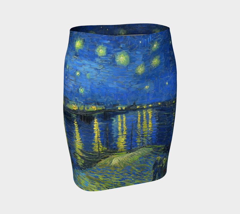 Starry Nights Over The Rhone Fitted Skirt - Objet D'Art