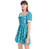 Puff Sleeve Sweetheart Neck Short Dress - Objet D'Art
