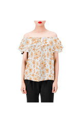 Amber Meadows Women's Off Shoulder Blouse with Ruffle (Model T29) - Objet D'Art