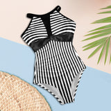 black 2 9k Women's High Neck Plunge Mesh Ruched Swimsuit (S43) - Objet D'Art