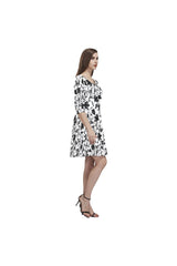 D20 SLEEVES FLORAL 2 Tethys Half-Sleeve Skater Dress(Model D20) - Objet D'Art