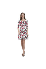 rose D20 SLEEVES Tethys Half-Sleeve Skater Dress(Model D20) - Objet D'Art