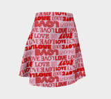 Love Print Flare Skirt - Objet D'Art
