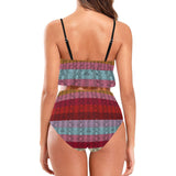 Snakeskin Ruffle Hem Bikini Swimsuit - Objet D'Art