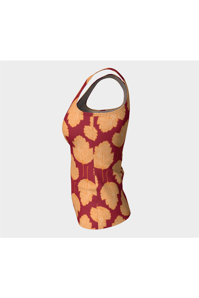 Autumn Leaf Fitted Tank Top - Objet D'Art