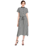Drawstring Waist A-line Flared Midi Dress - Objet D'Art