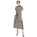 Drawstring Waist A-line Flared Midi Dress - Objet D'Art