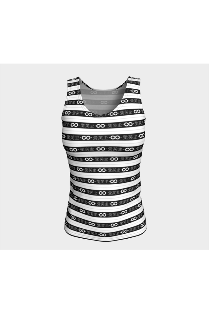 Live Laugh Love Black Striped Fitted Tank Top - Objet D'Art