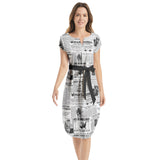 Women Suffrage Notched Neck Belted Dress - Objet D'Art