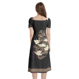 Puff Sleeve Split Thigh Midi Dress - Objet D'Art