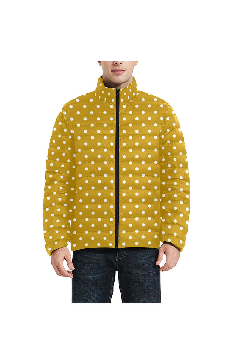 Polka Dot Unisex Stand Collar Padded Jacket - Objet D'Art