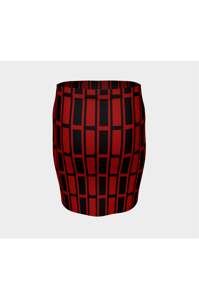 Red and Black Fitted Skirt - Objet D'Art