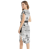 Women Suffrage Notched Neck Belted Dress - Objet D'Art